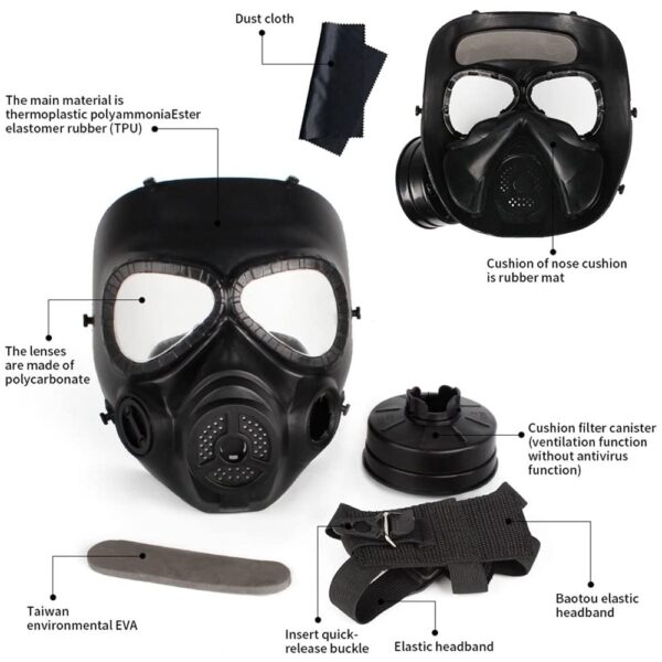 Khaki Paintball Gas Mask - Image 6